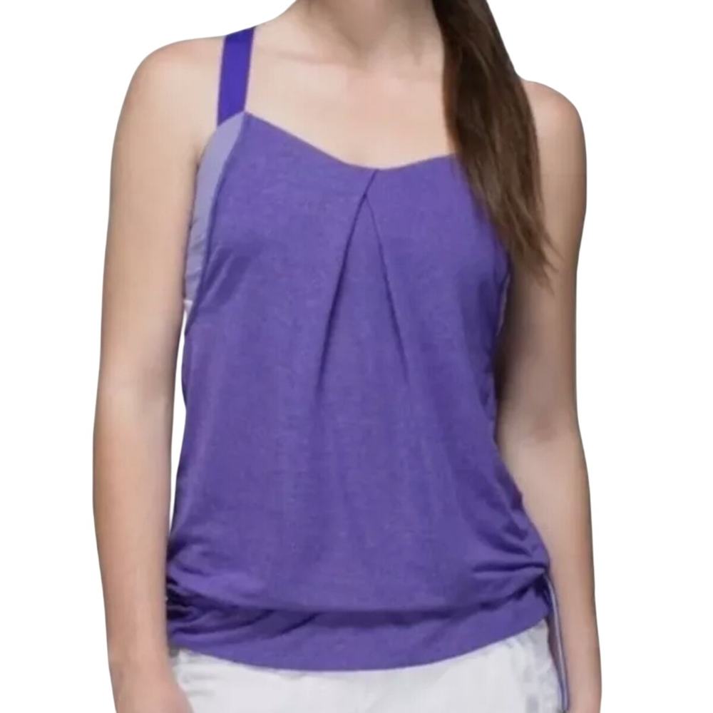 Lululemon Womens Purple Rest Less Athletic Built in Bra Tank Top Size 10